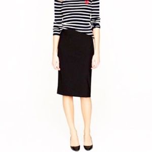 J. Crew | Wool Pencil Skirt in Black